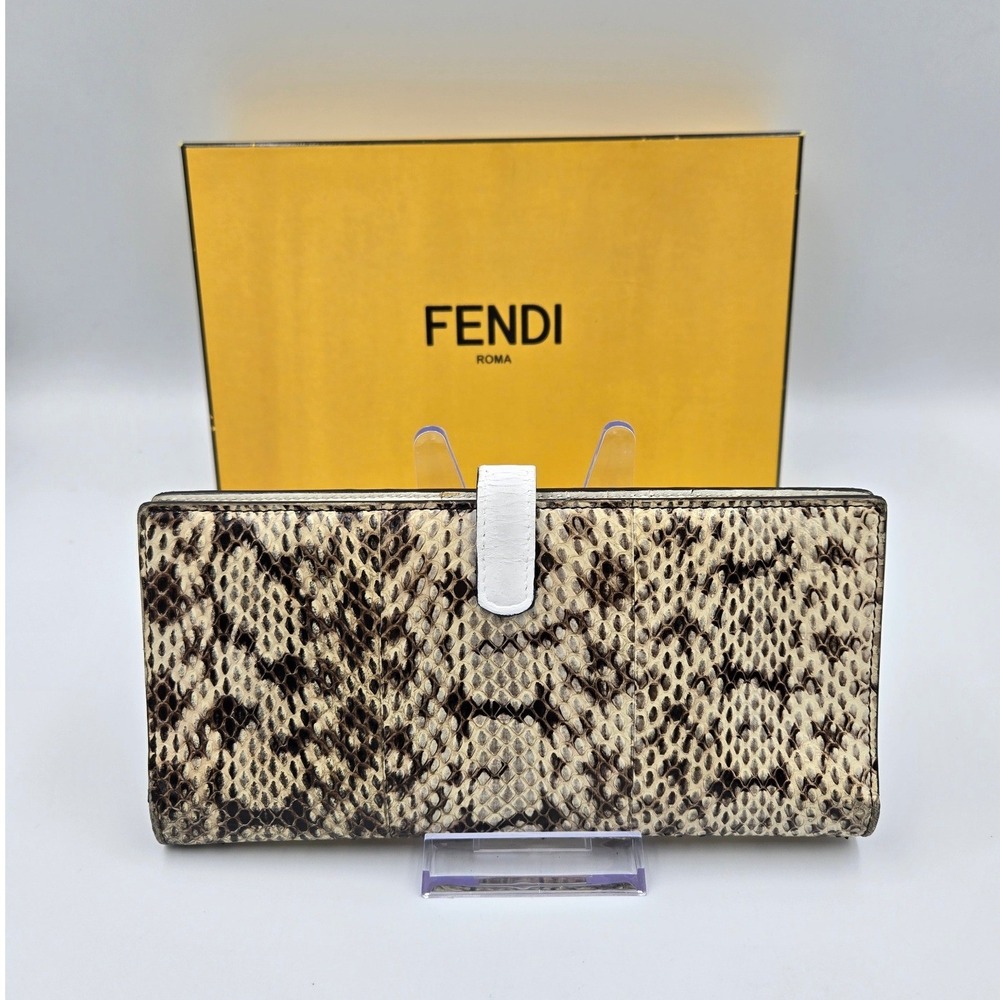 Fendi Roma Long Wallet Snakeskin Python Leather W… - image 4